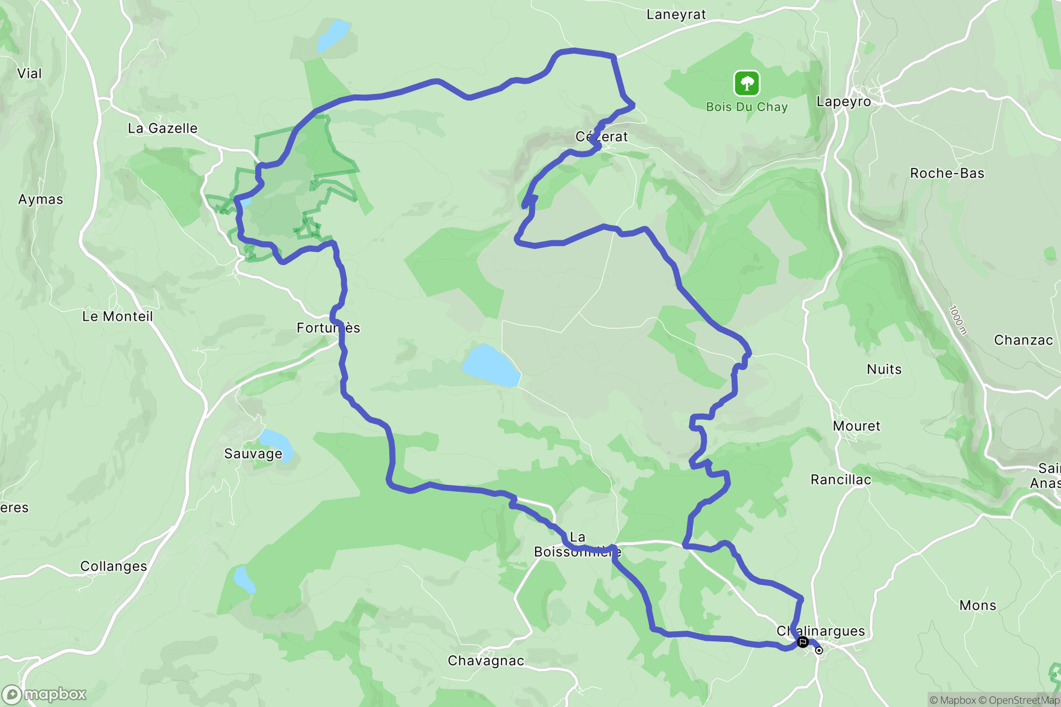 Neussargues en Pinatelle : carte du parcours de randonnée - France
