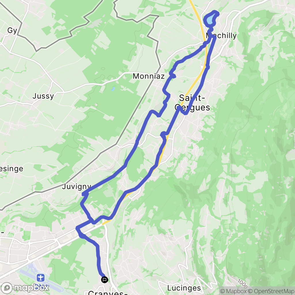 Cranves-Sales : carte du parcours de randonnée - France
