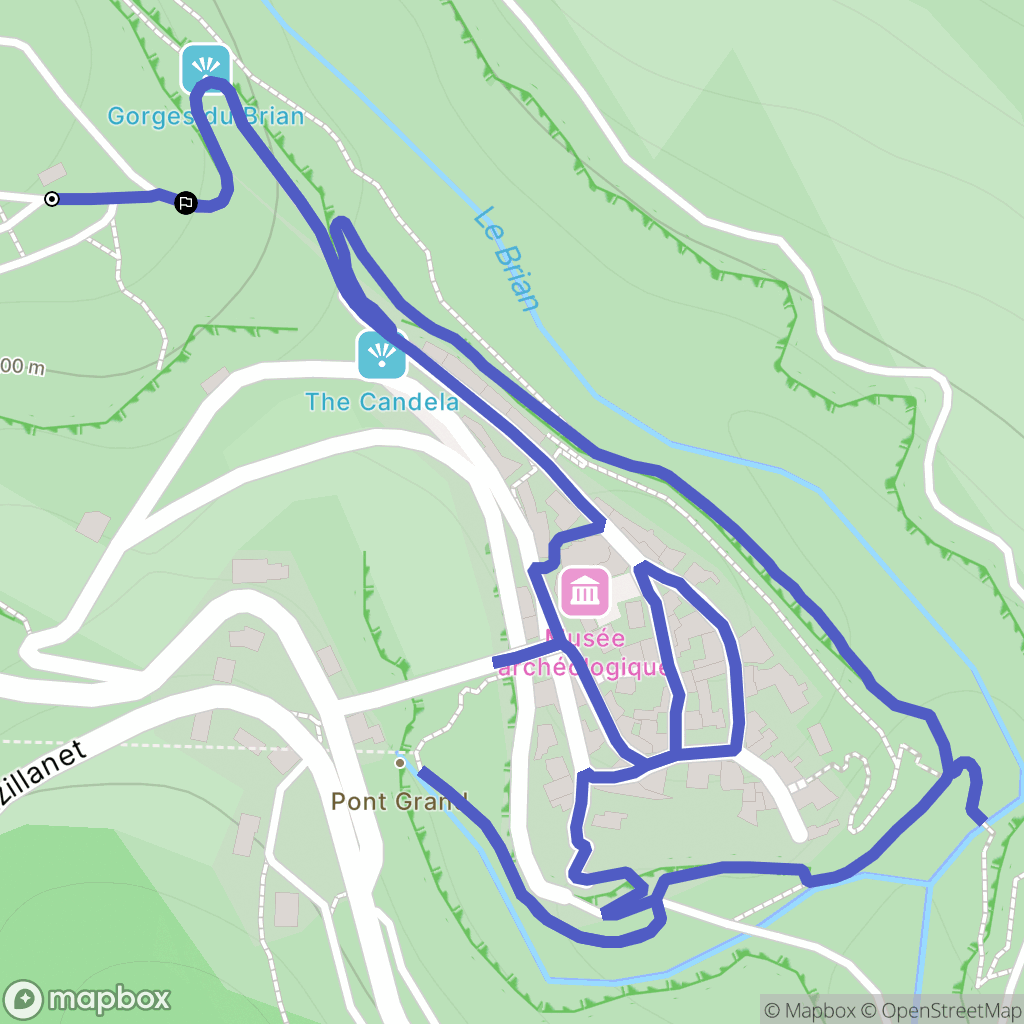 Minerve : carte du parcours de randonnée - France