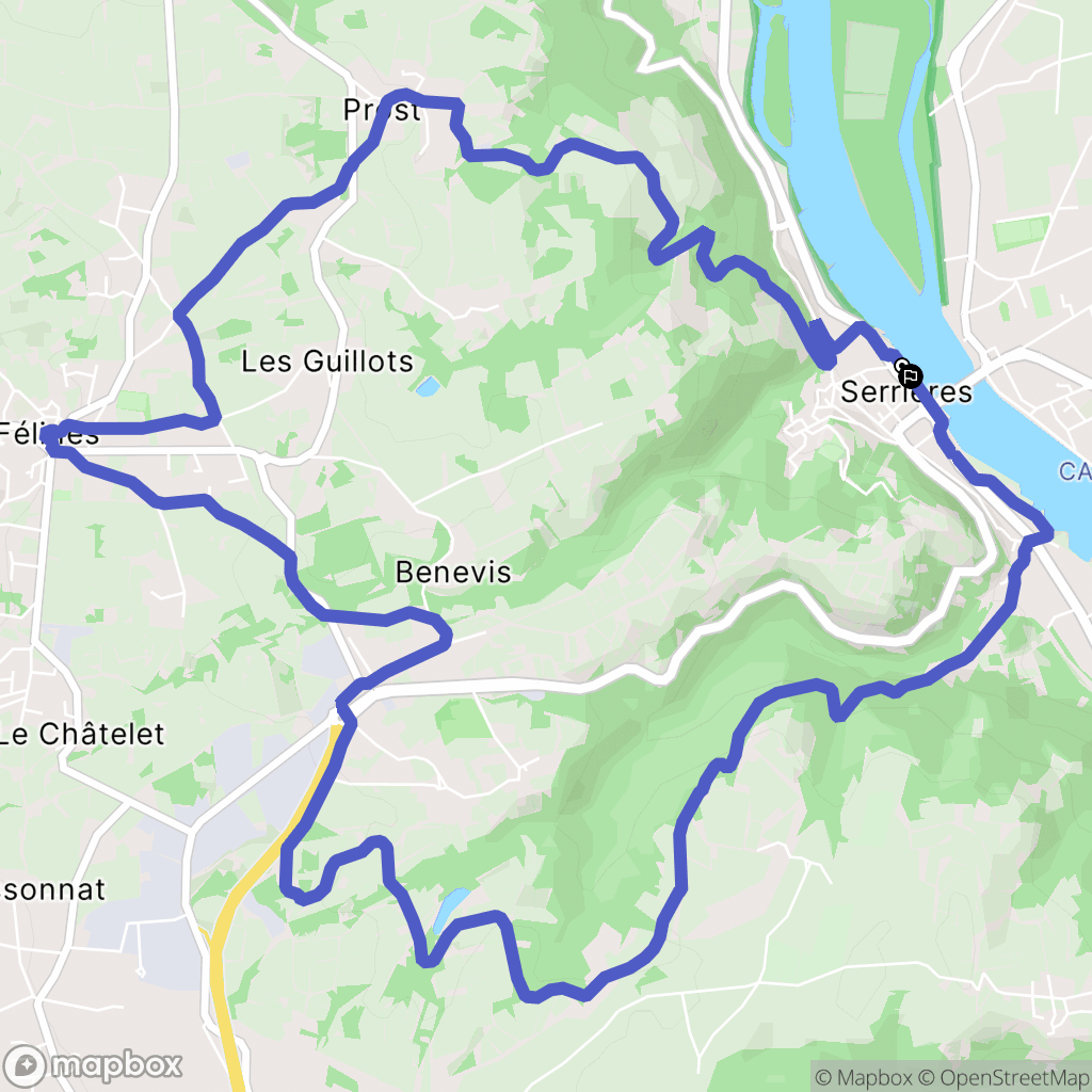 Serrières : carte du parcours de randonnée - France