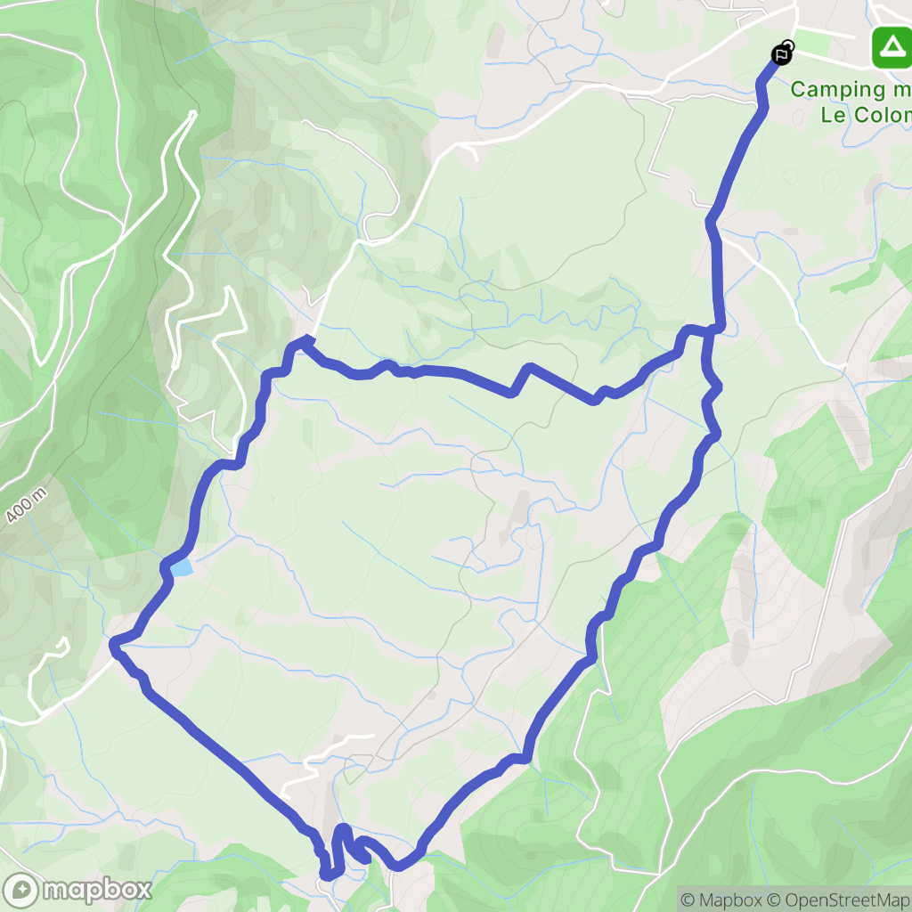 Valvignères : carte du parcours de randonnée - France
