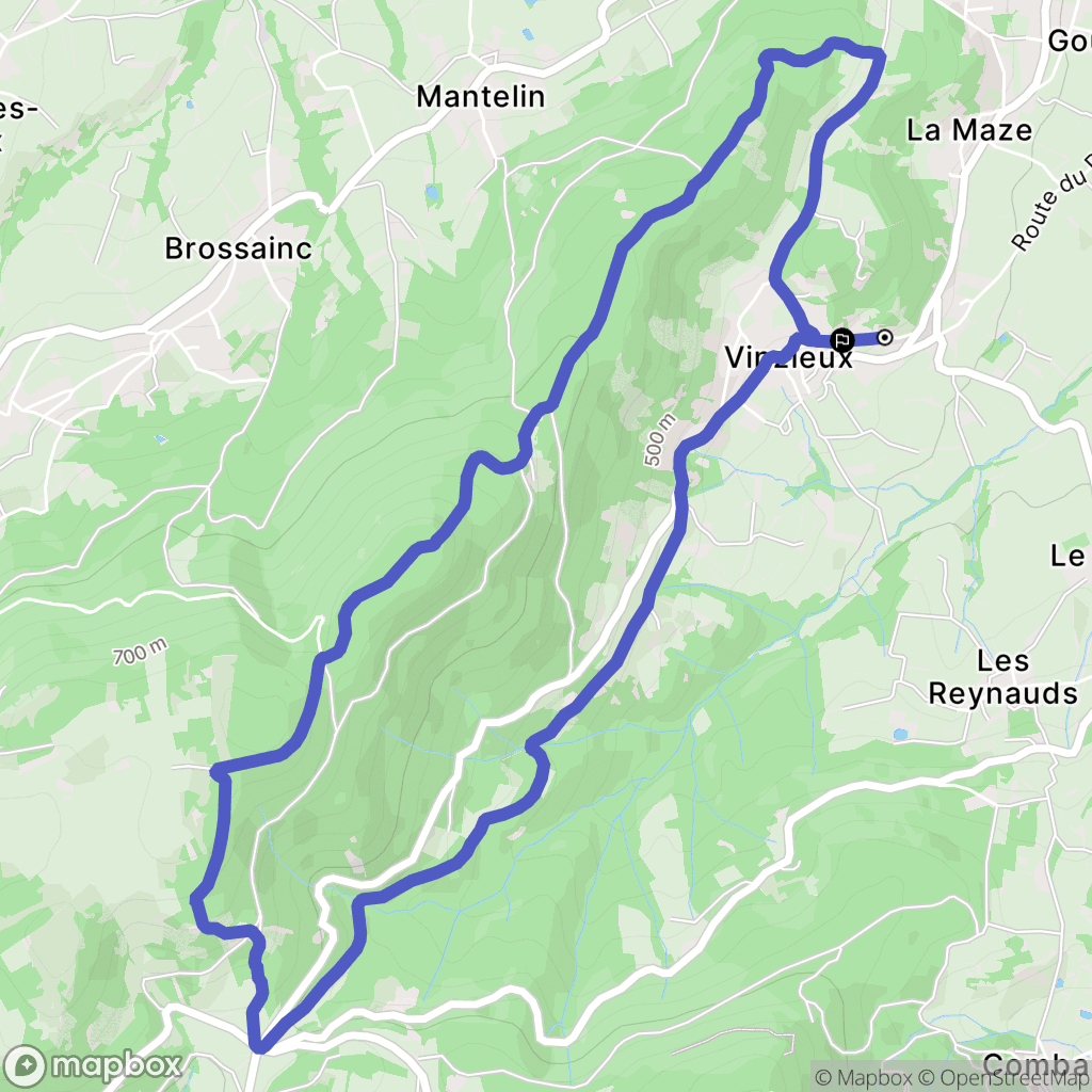 Vinzieux : carte du parcours de randonnée - France