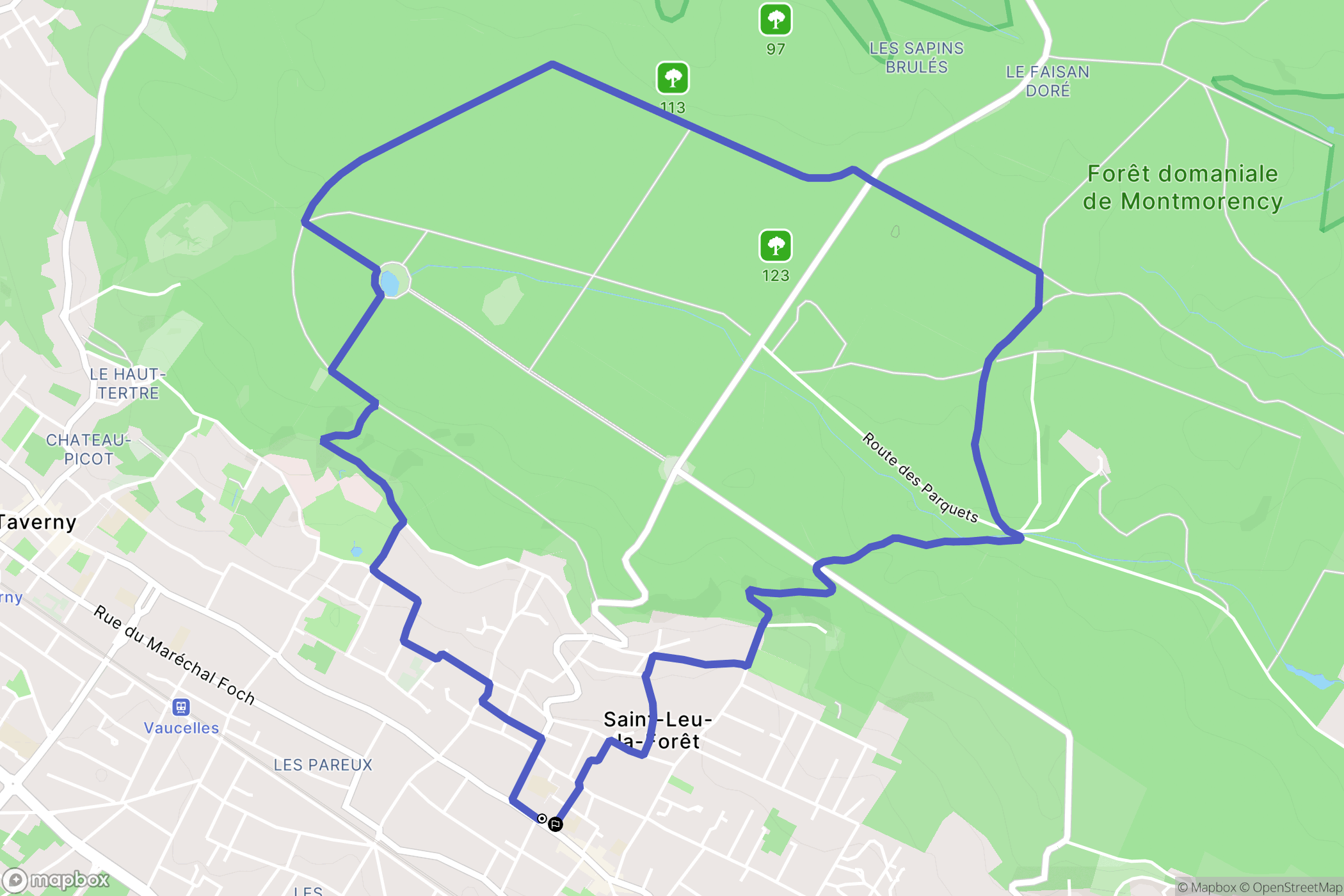 Saint-Leu-la-Forêt : carte du parcours de randonnée - France