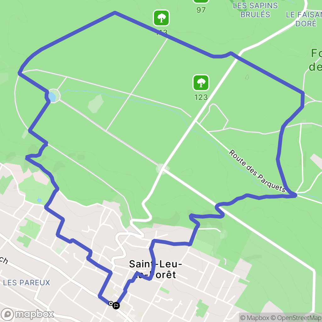 Saint-Leu-la-Forêt : carte du parcours de randonnée - France