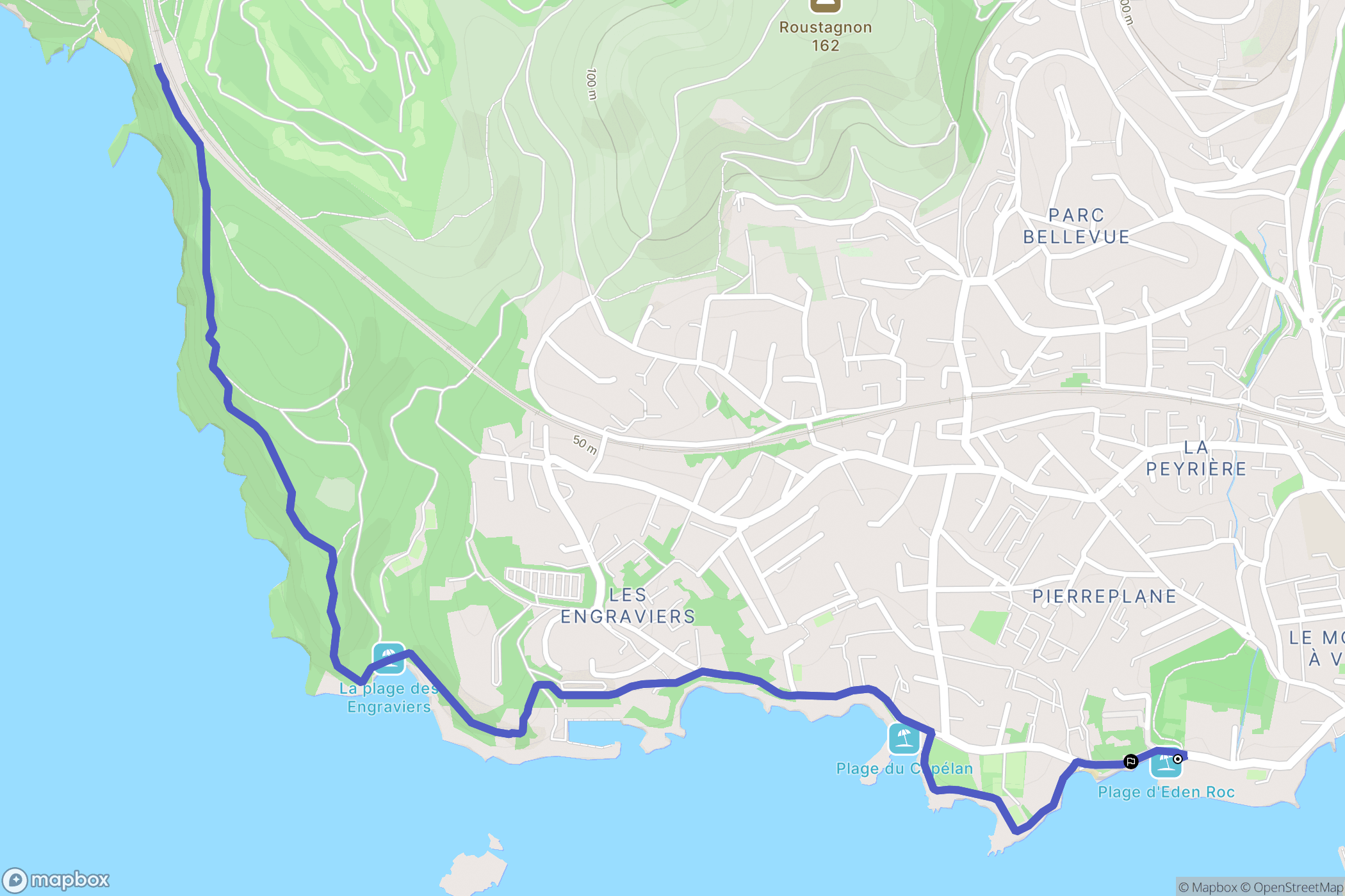 Bandol : carte du parcours de randonnée - France