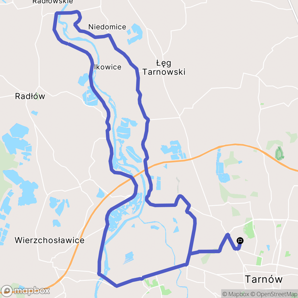 Tarnów: mapa trasy - Poland