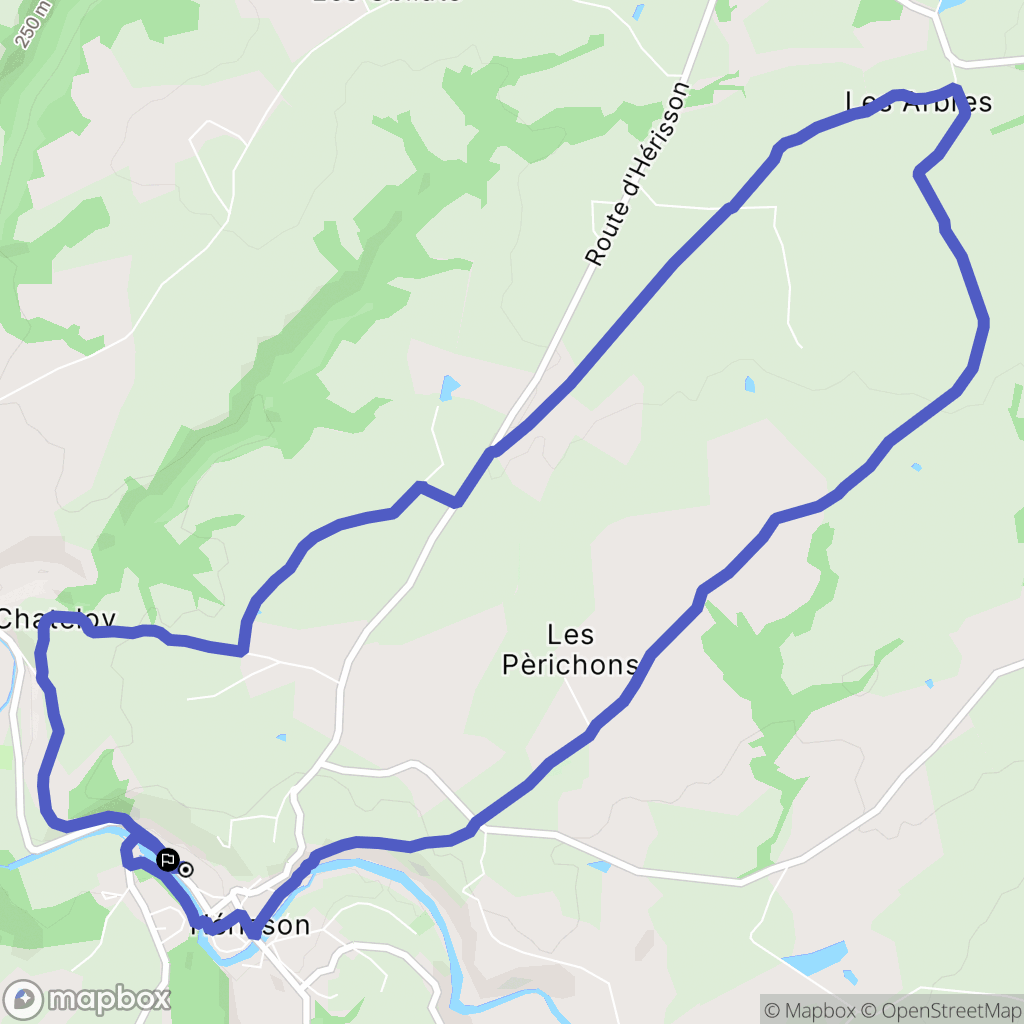 Hérisson : carte du parcours de randonnée - France
