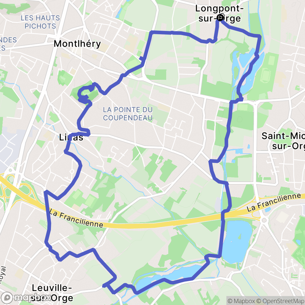 Longpont-sur-Orge : carte du parcours de randonnée - France