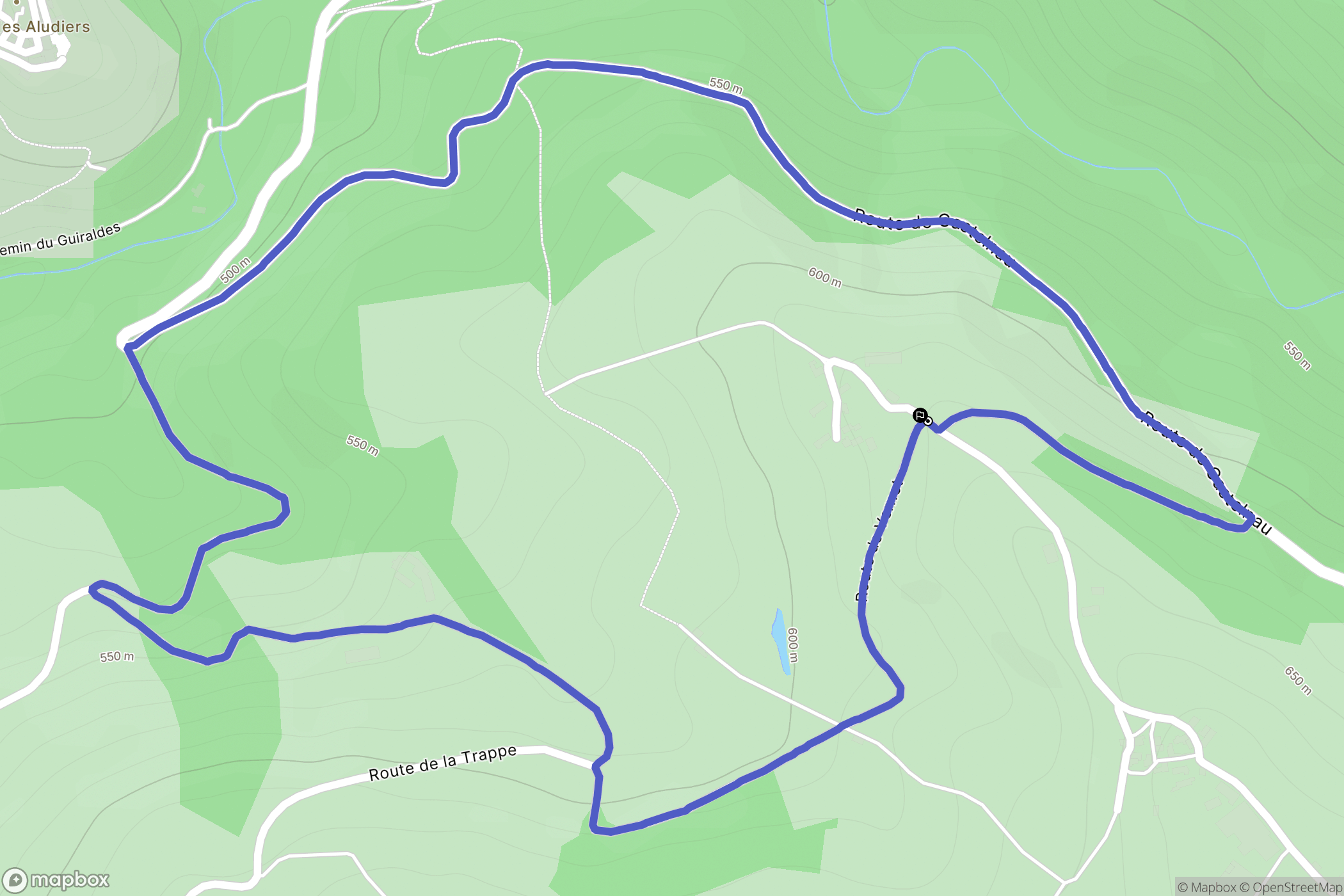 Castelnau-de-Mandailles : carte du parcours de randonnée - France