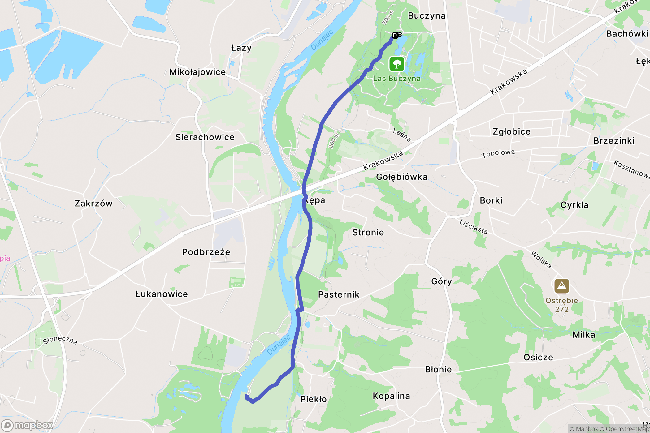 Zbylitowska Góra: mapa trasy - Poland