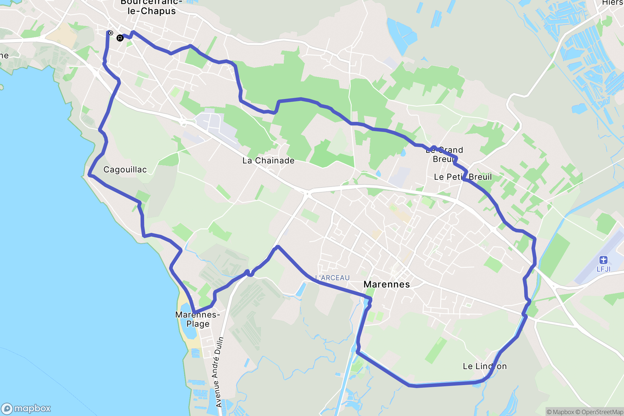 Bourcefranc-le-Chapus : carte du parcours de randonnée - France