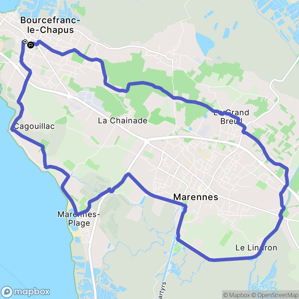 Bourcefranc-le-Chapus : carte du parcours de randonnée - France