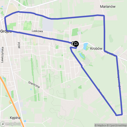 Grójec: mapa trasy - Poland