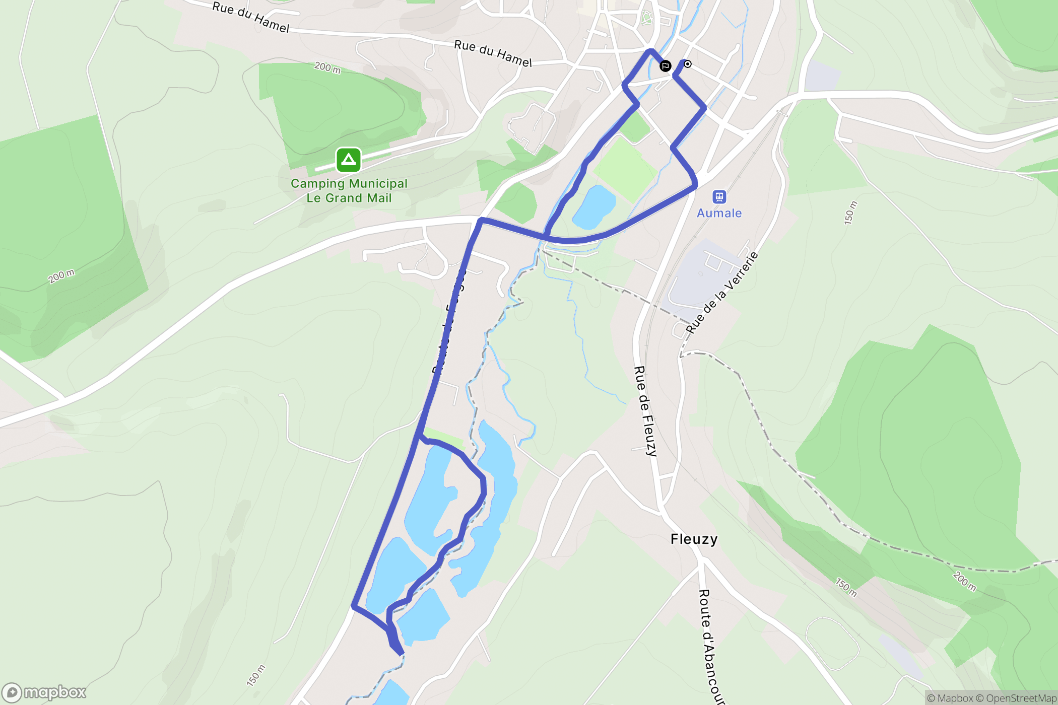 Aumale : carte du parcours de randonnée - France