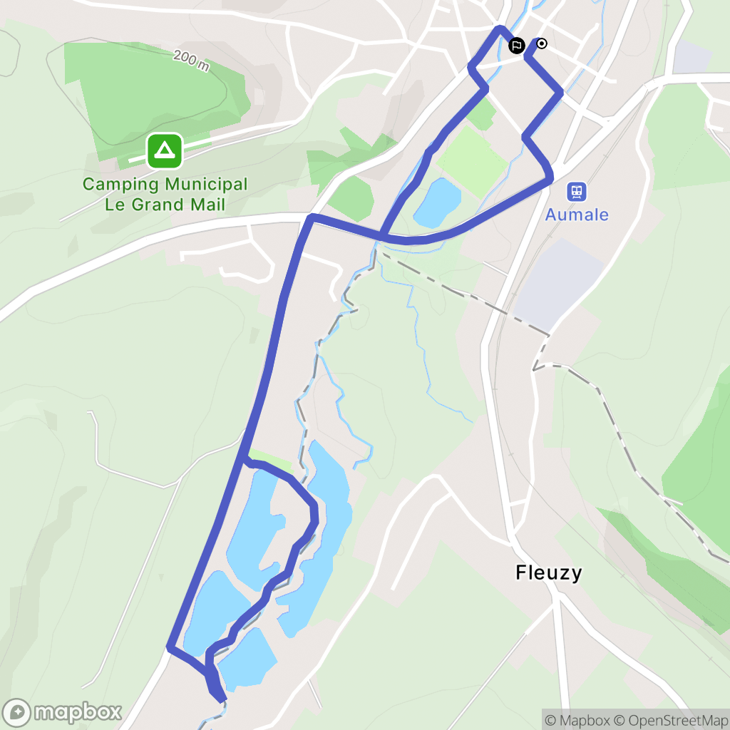 Aumale : carte du parcours de randonnée - France