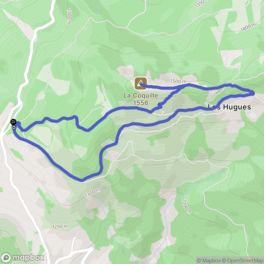 Pontis : carte du parcours de randonnée - France