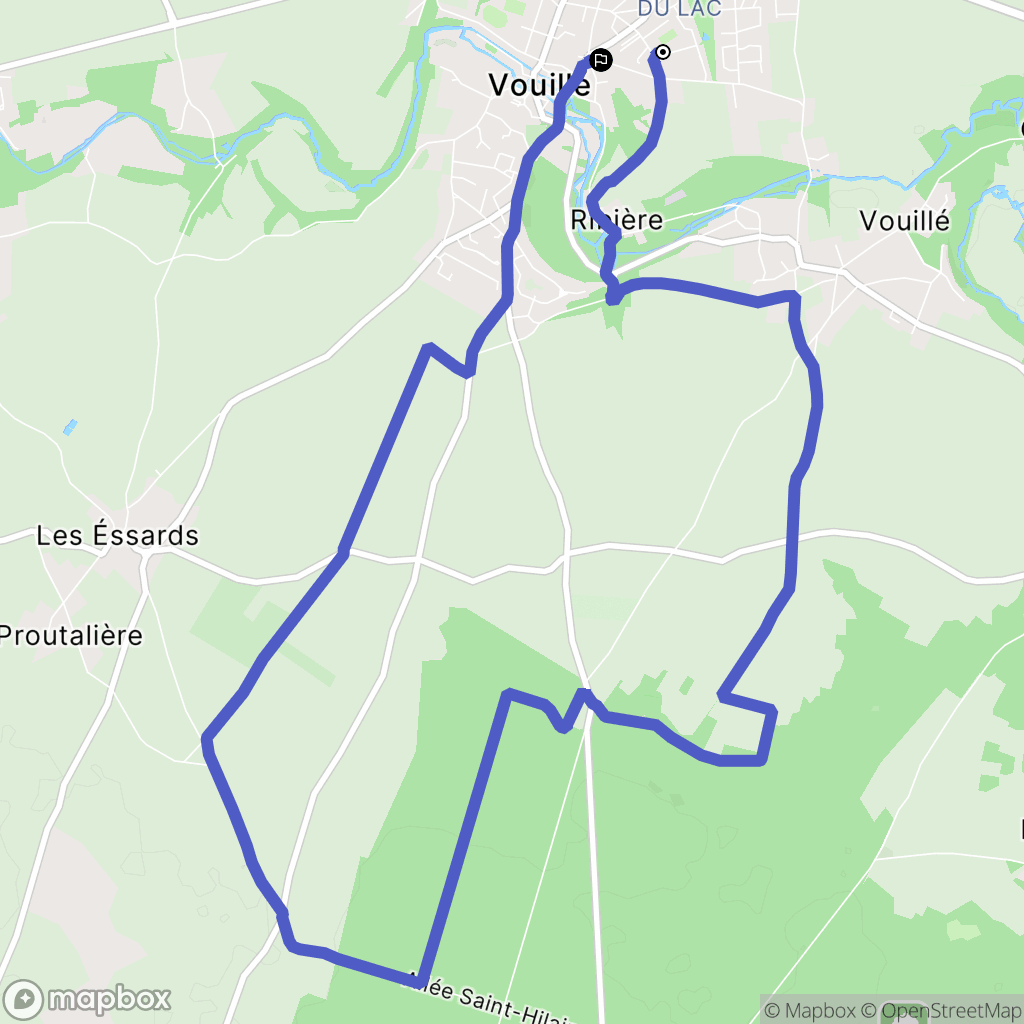 Vouillé : carte du parcours de randonnée - France
