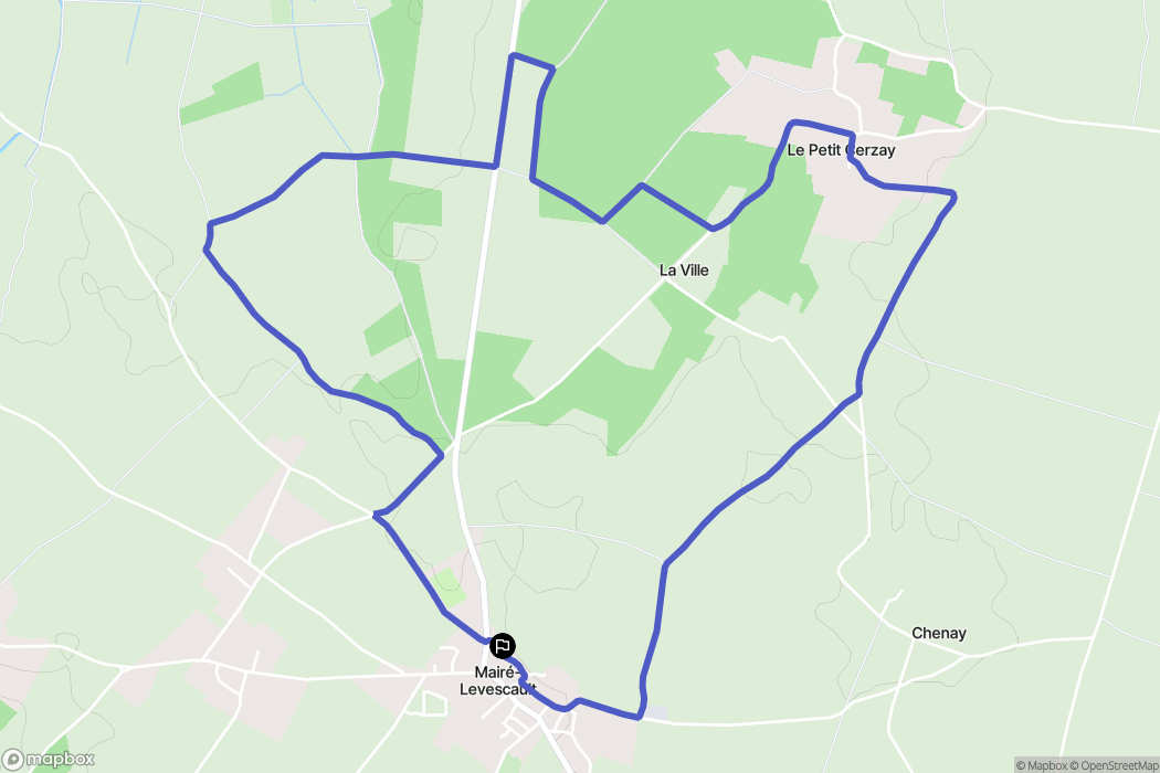 Mairé-Levescault : carte du parcours de randonnée - France