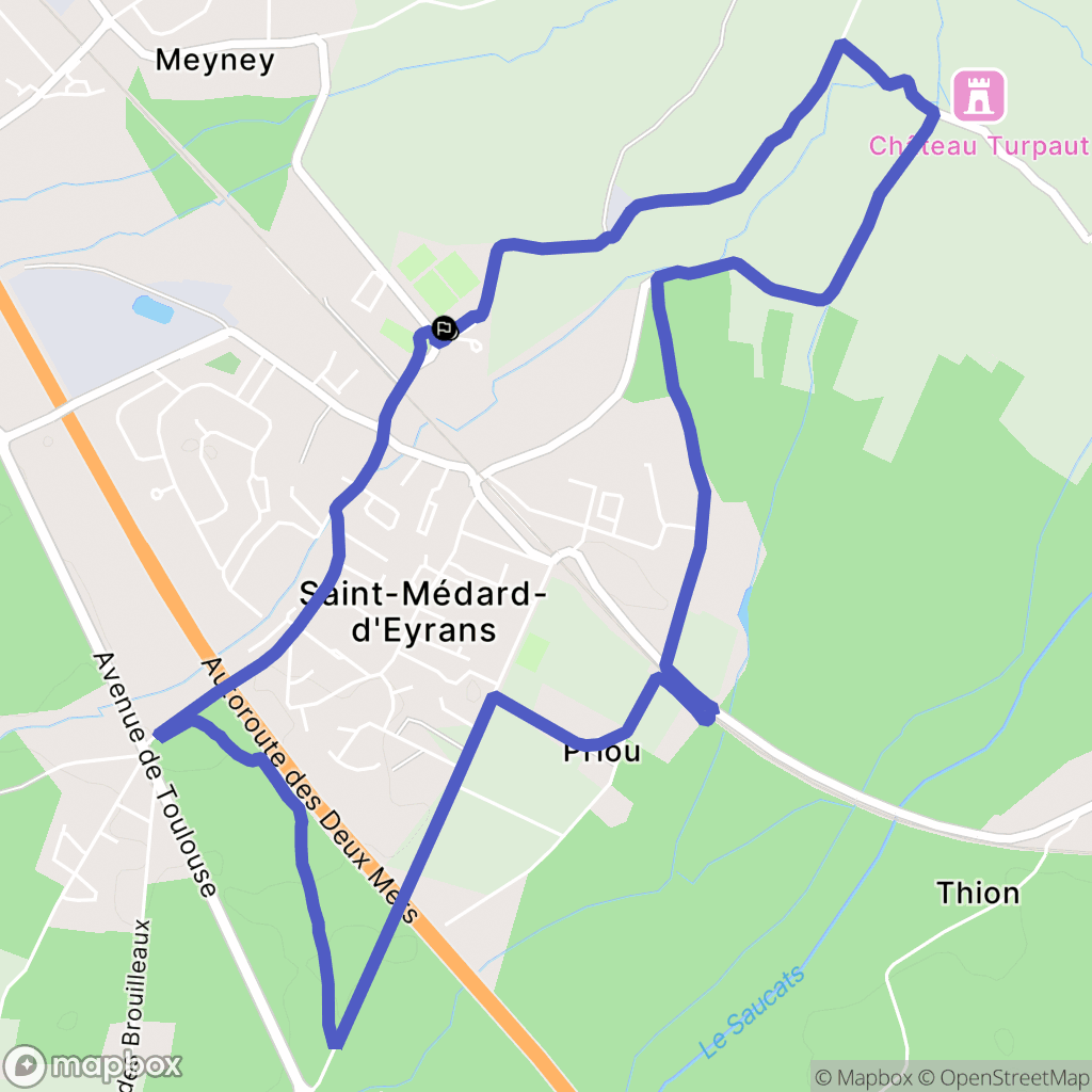 Saint-Médard-d'Eyrans : carte du parcours de randonnée - France