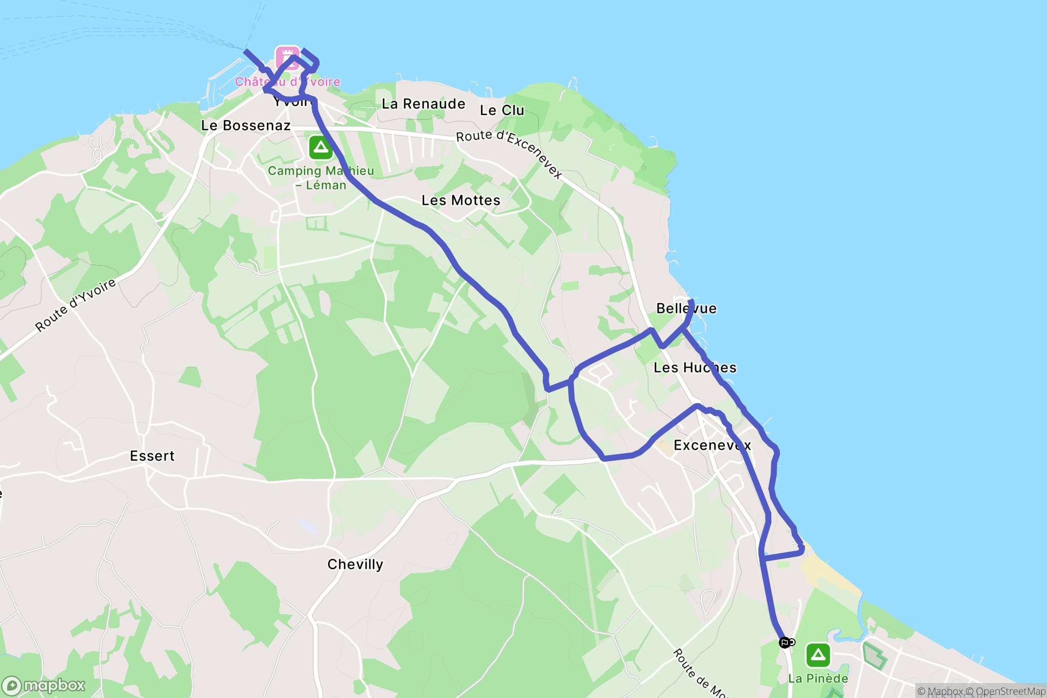 Excenevex : carte du parcours de randonnée - France