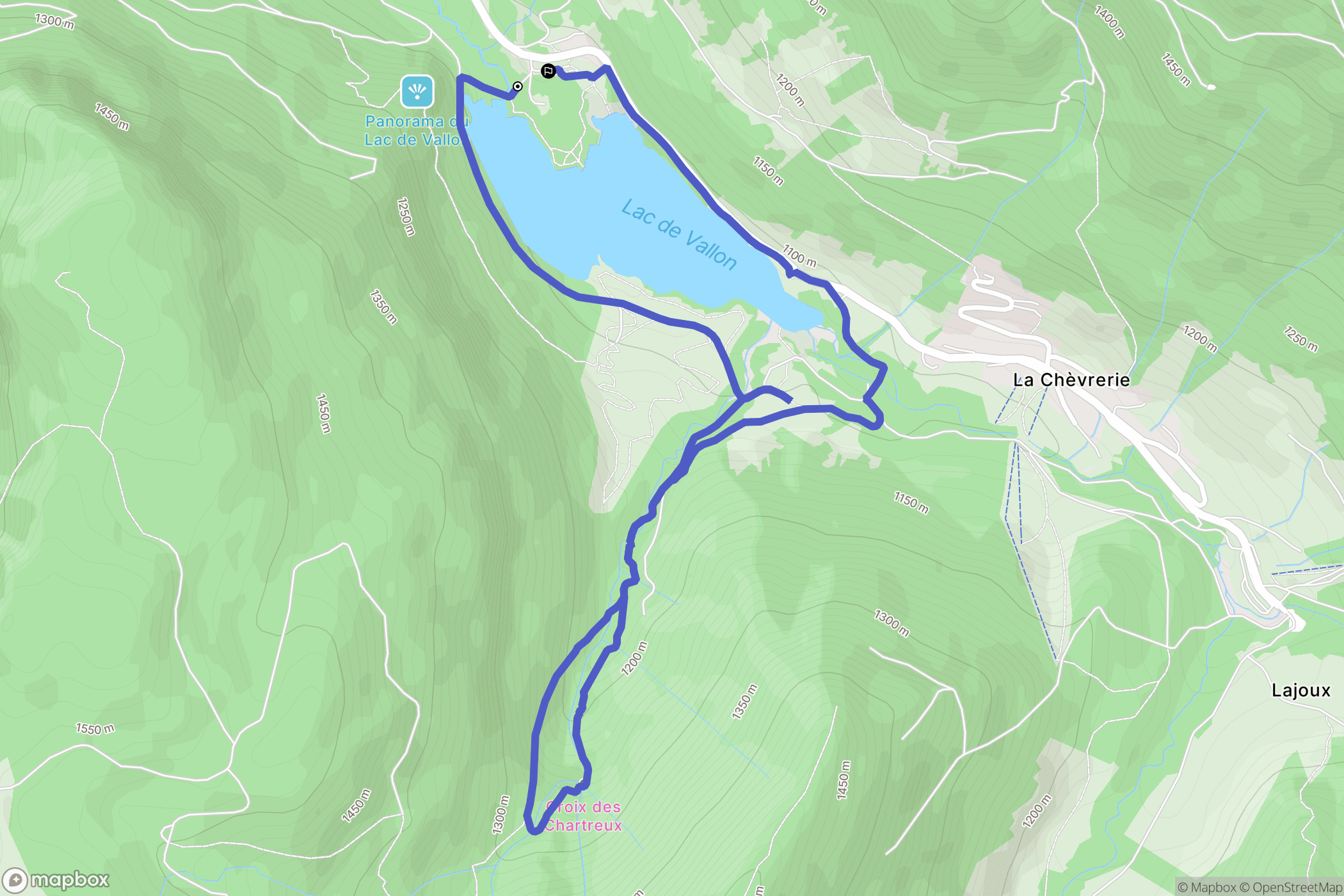 Bellevaux : carte du parcours de randonnée - France
