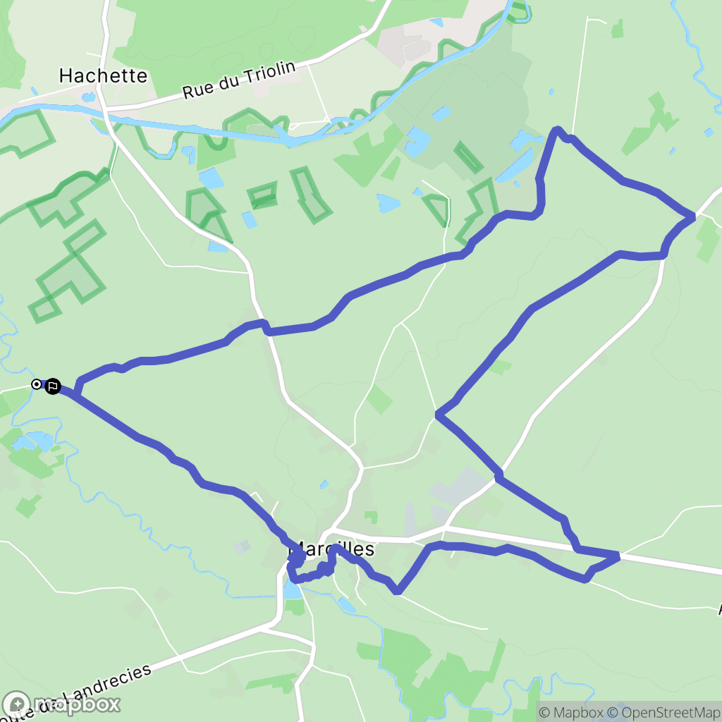 Maroilles : carte du parcours de randonnée - France