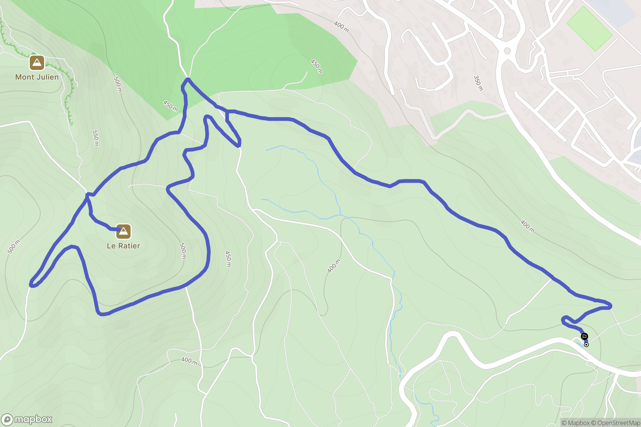 Peypin : carte du parcours de randonnée - France