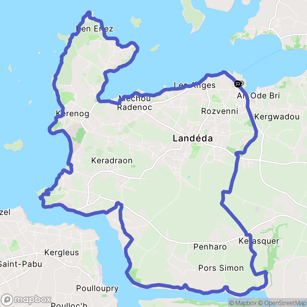 Landéda : carte du parcours de randonnée - France