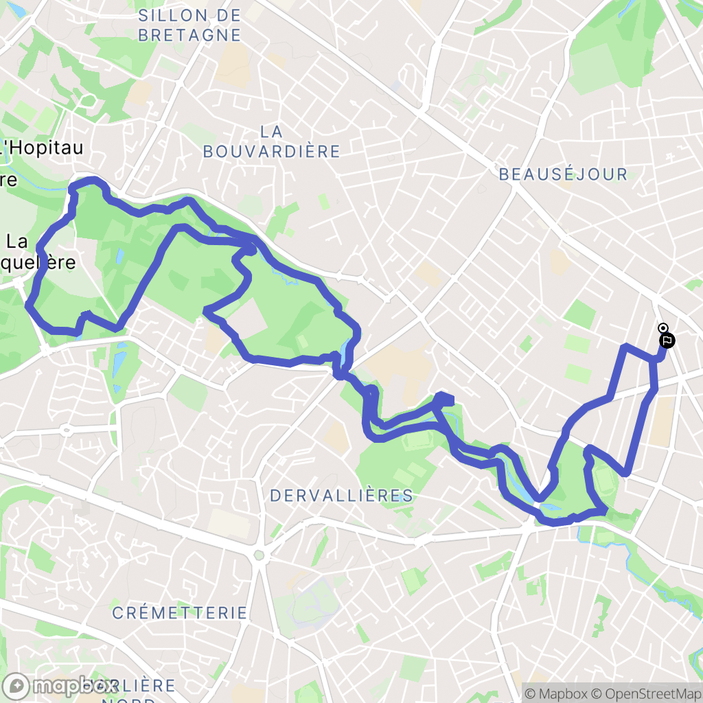 Nantes : carte du parcours de randonnée - France