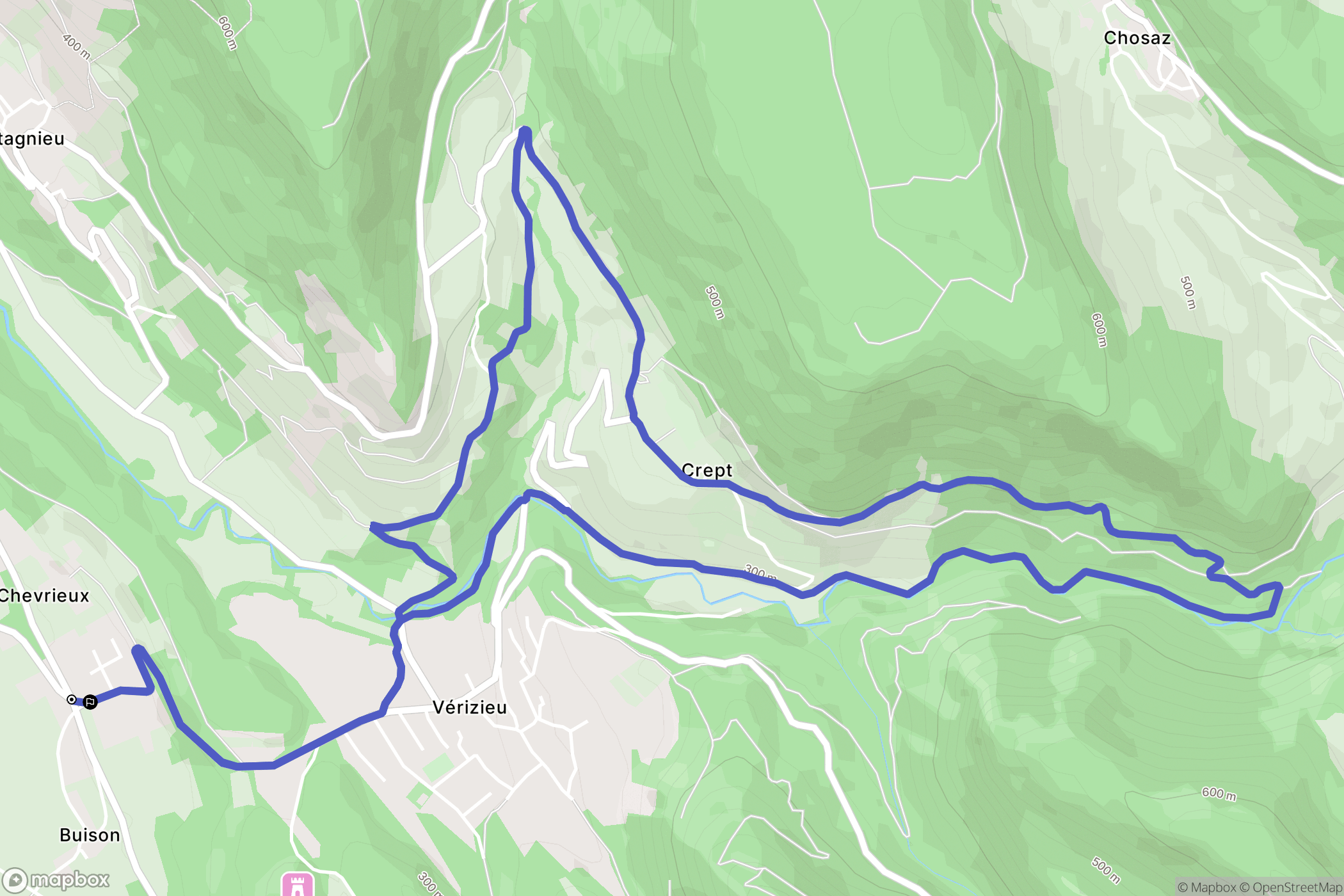 Briord : carte du parcours de randonnée - France