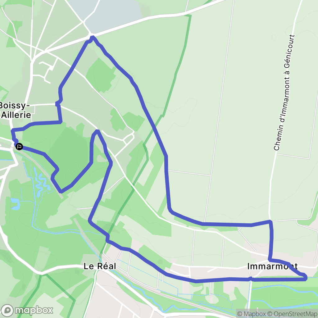 Boissy-l'Aillerie : carte du parcours de randonnée - France