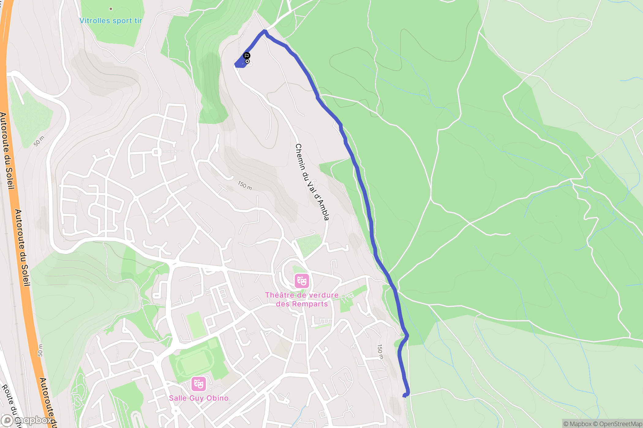 Vitrolles : carte du parcours de randonnée - France
