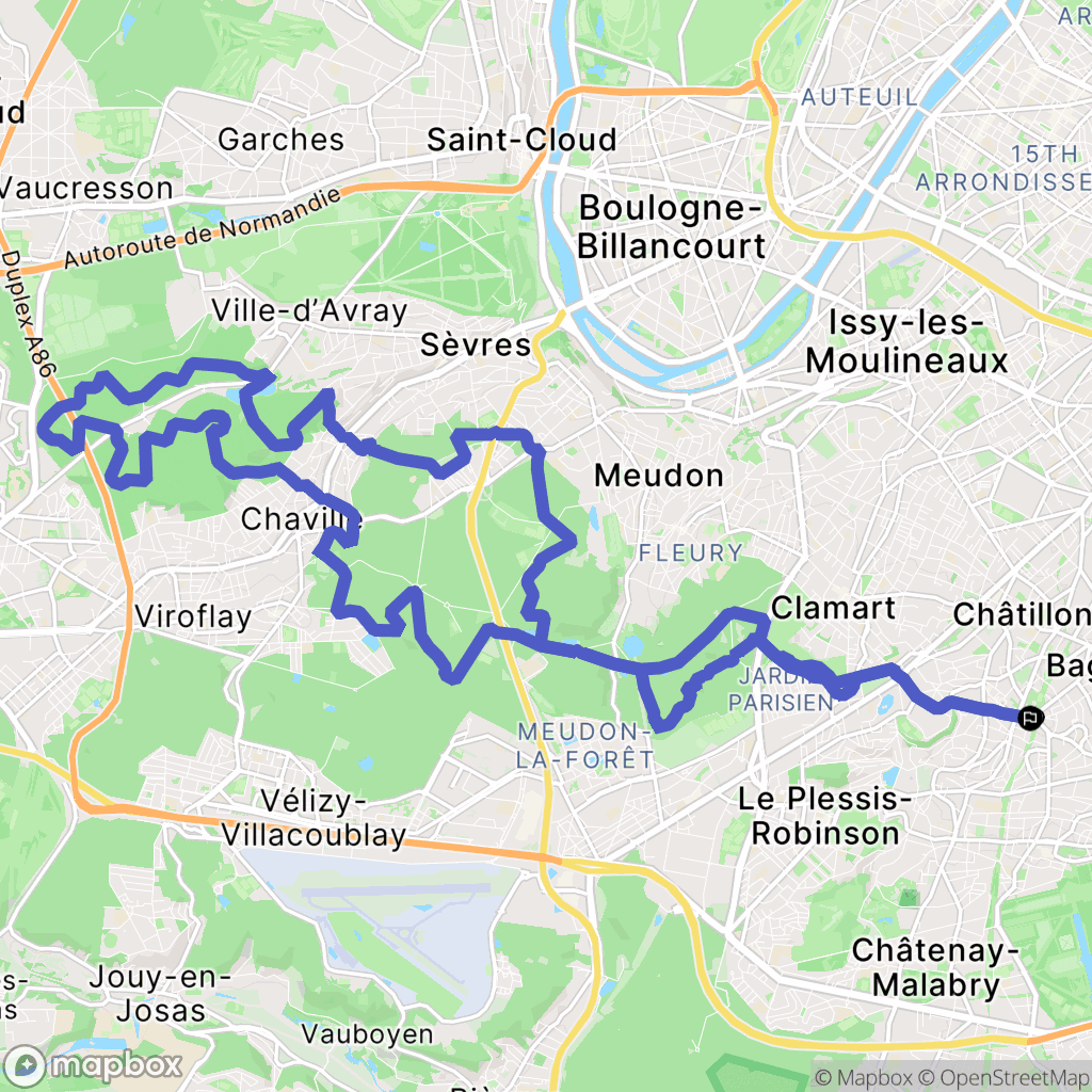 Fontenay-aux-Roses : carte du parcours de randonnée - France