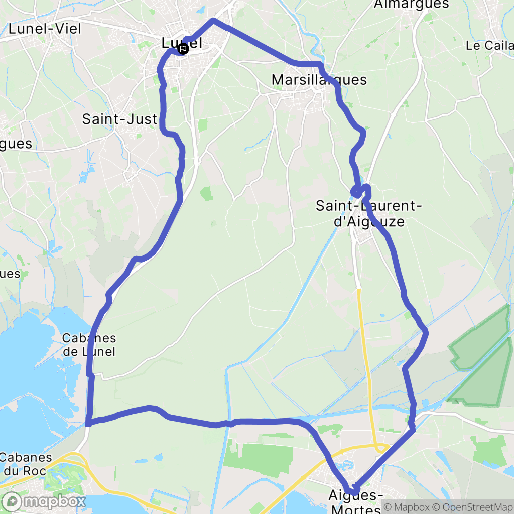 Lunel : carte du parcours de randonnée - France