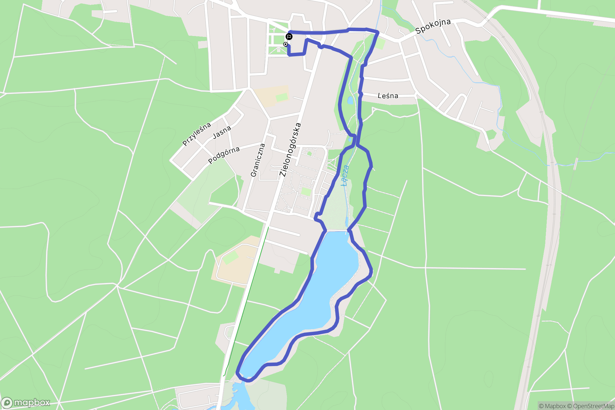 Czerwieńsk: mapa trasy - Poland