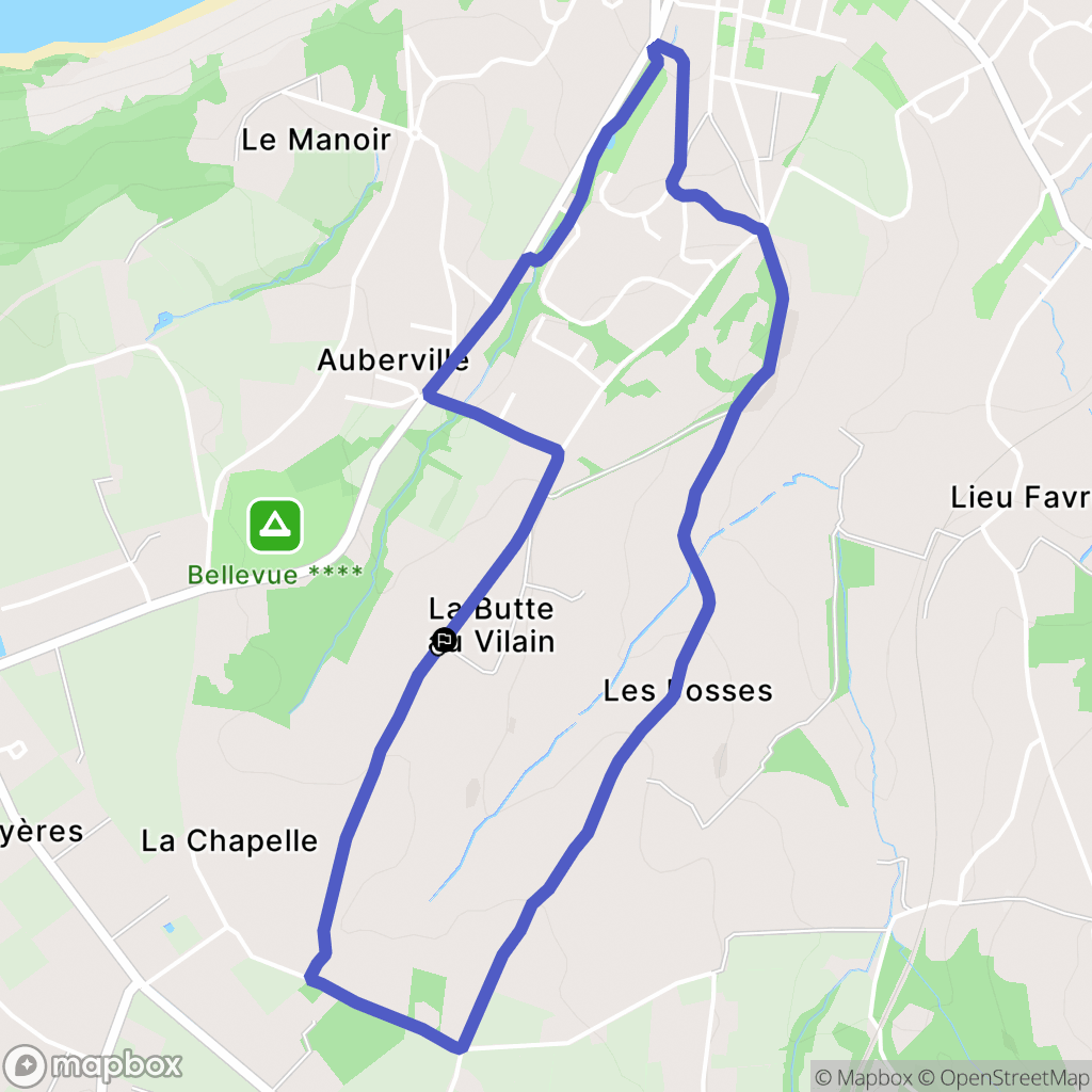Gonneville-sur-Mer : carte du parcours de randonnée - France