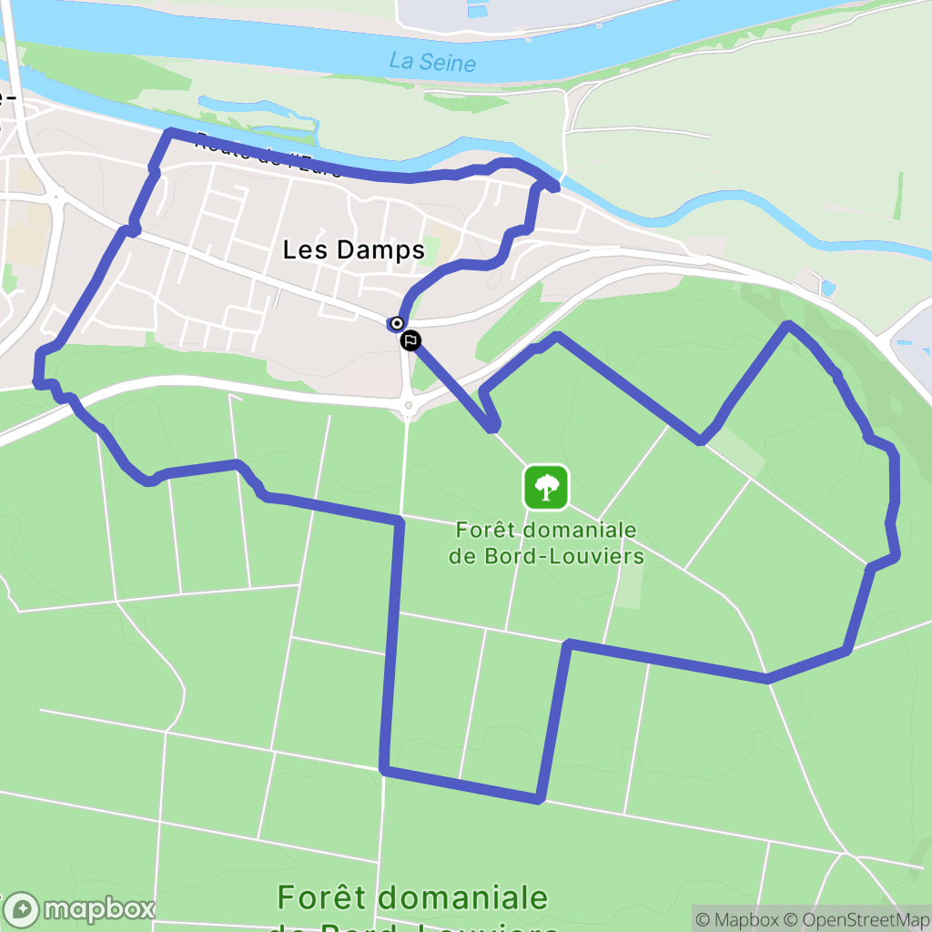Les Damps : carte du parcours de randonnée - France