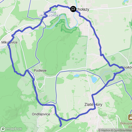 Głuchołazy: mapa trasy - Poland