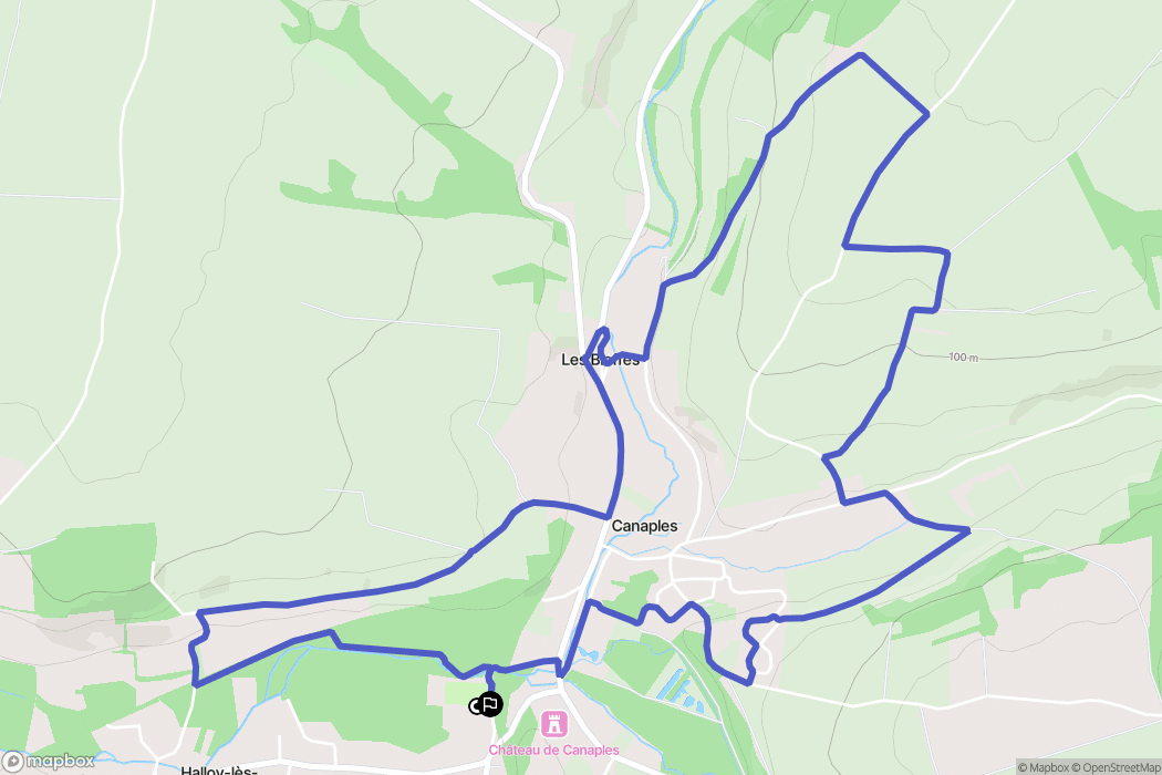 Canaples : carte du parcours de randonnée - France