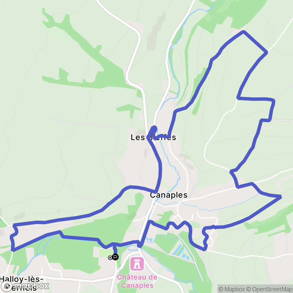 Canaples : carte du parcours de randonnée - France