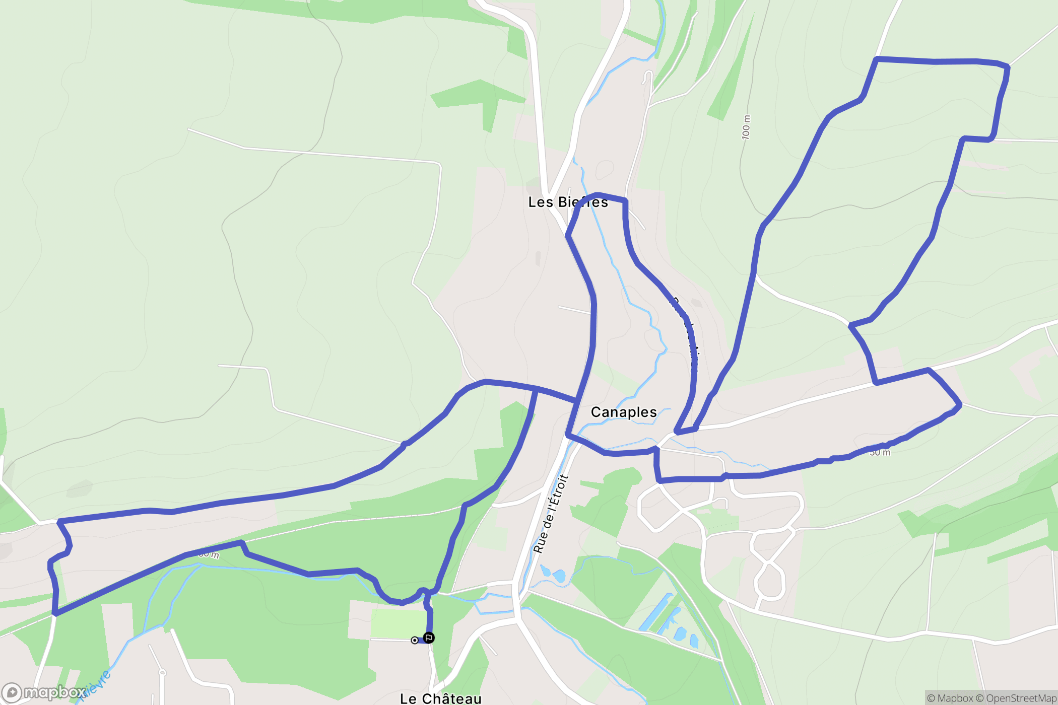 Canaples : carte du parcours de randonnée - France