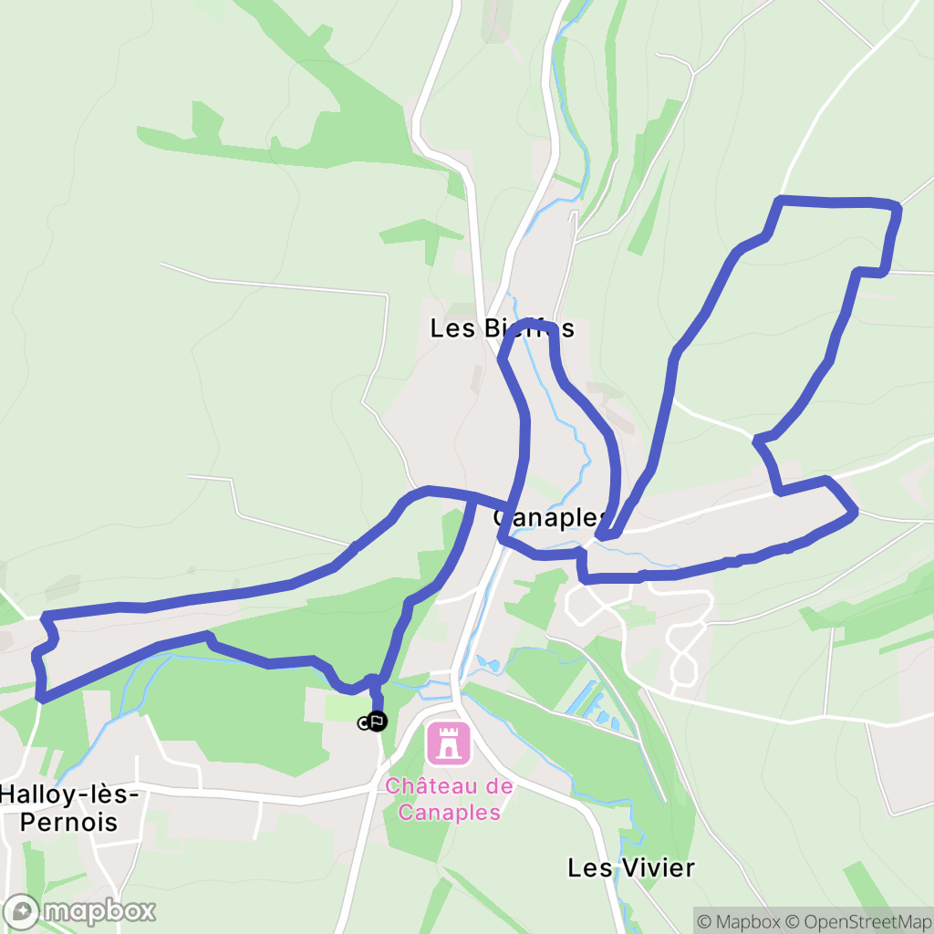Canaples : carte du parcours de randonnée - France