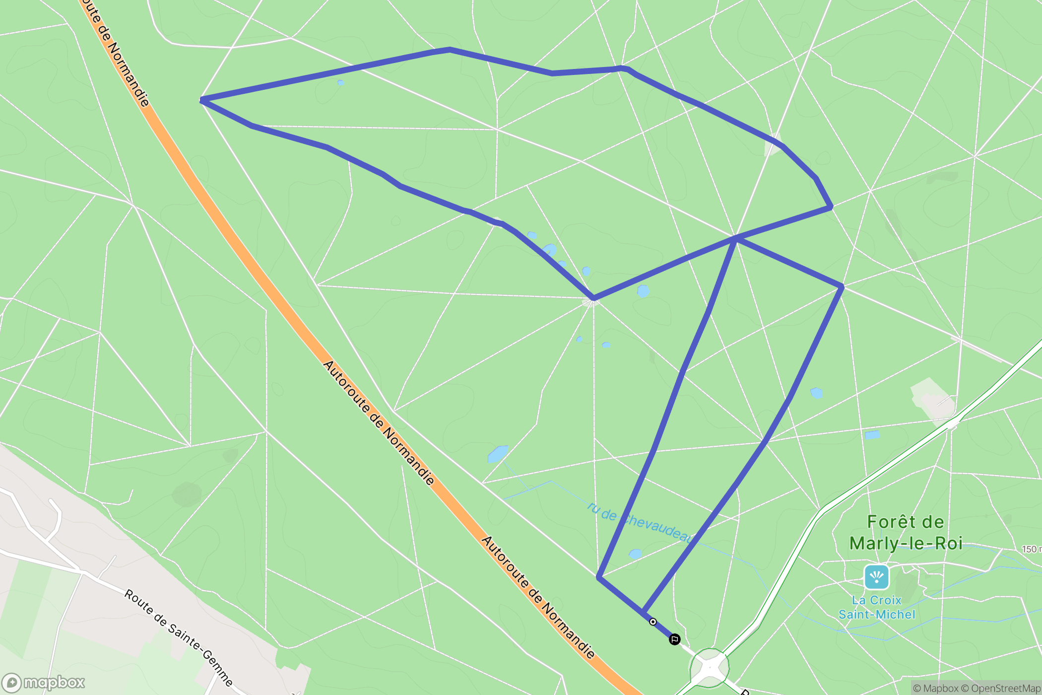 Saint-Nom-la-Bretèche : carte du parcours de randonnée - France
