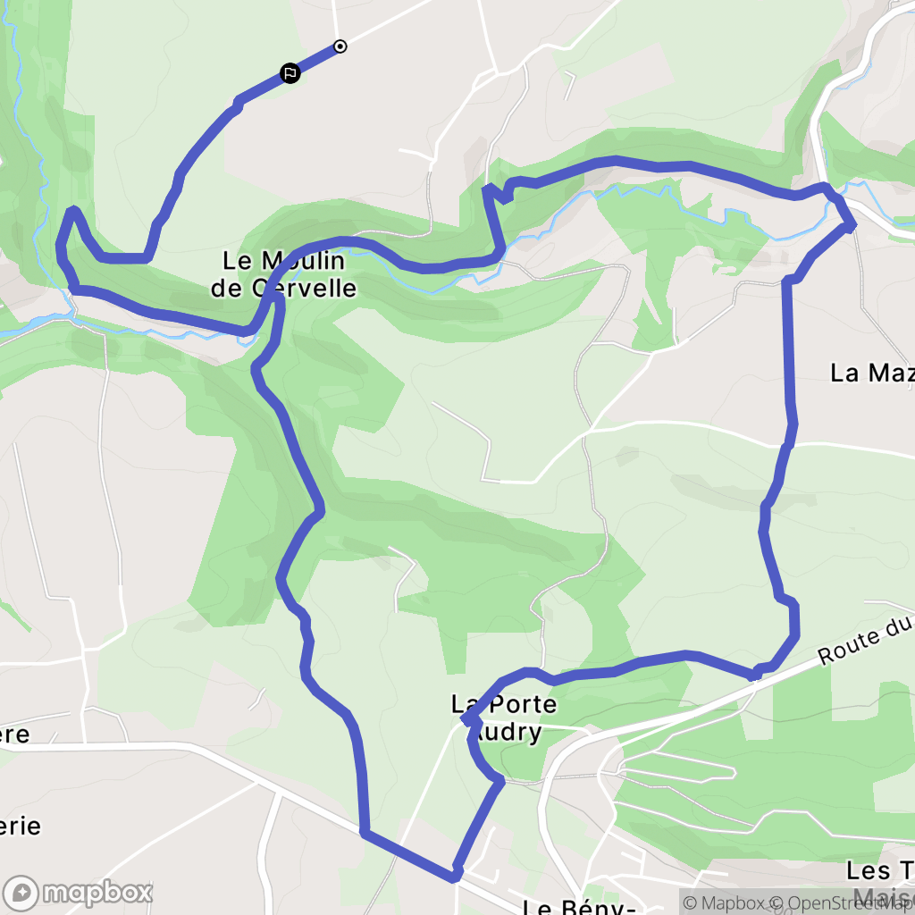 Souleuvre en Bocage : carte du parcours de randonnée - France