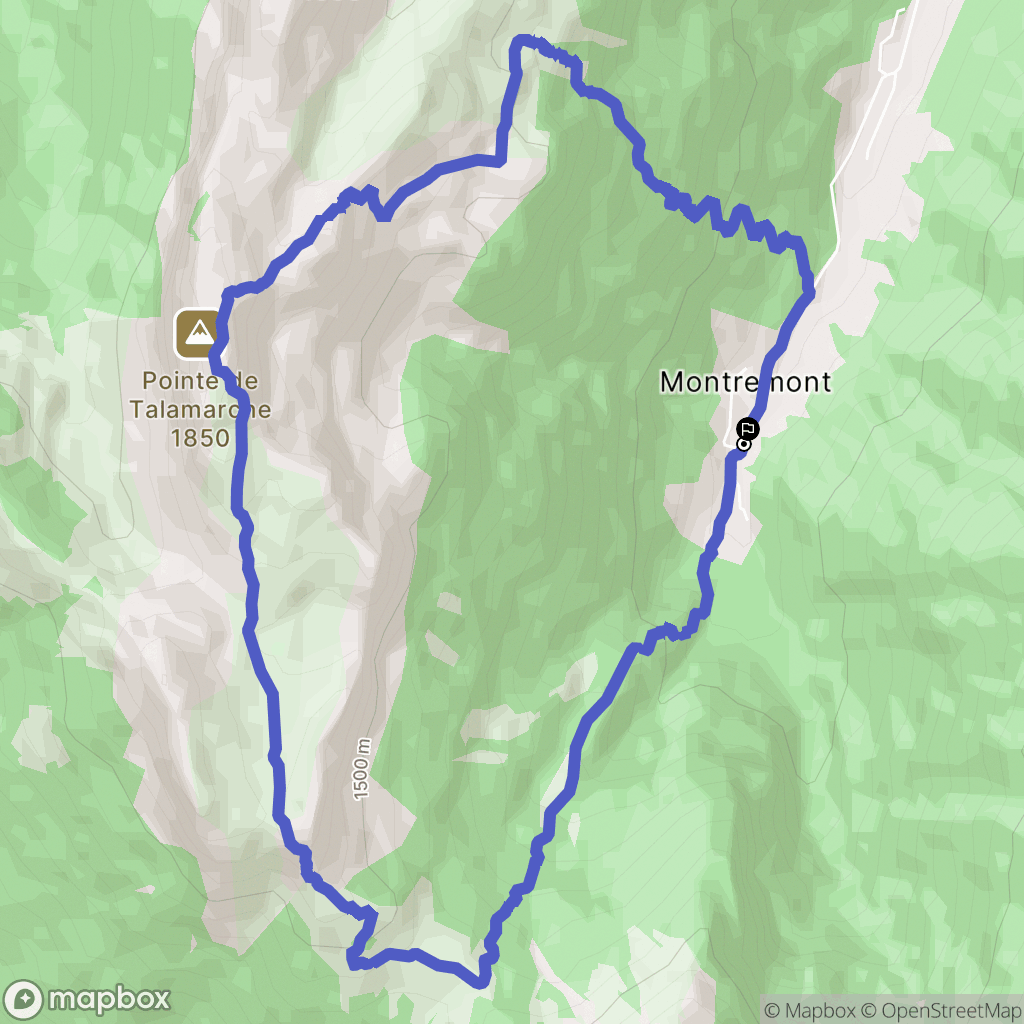 Thônes : carte du parcours de randonnée - France