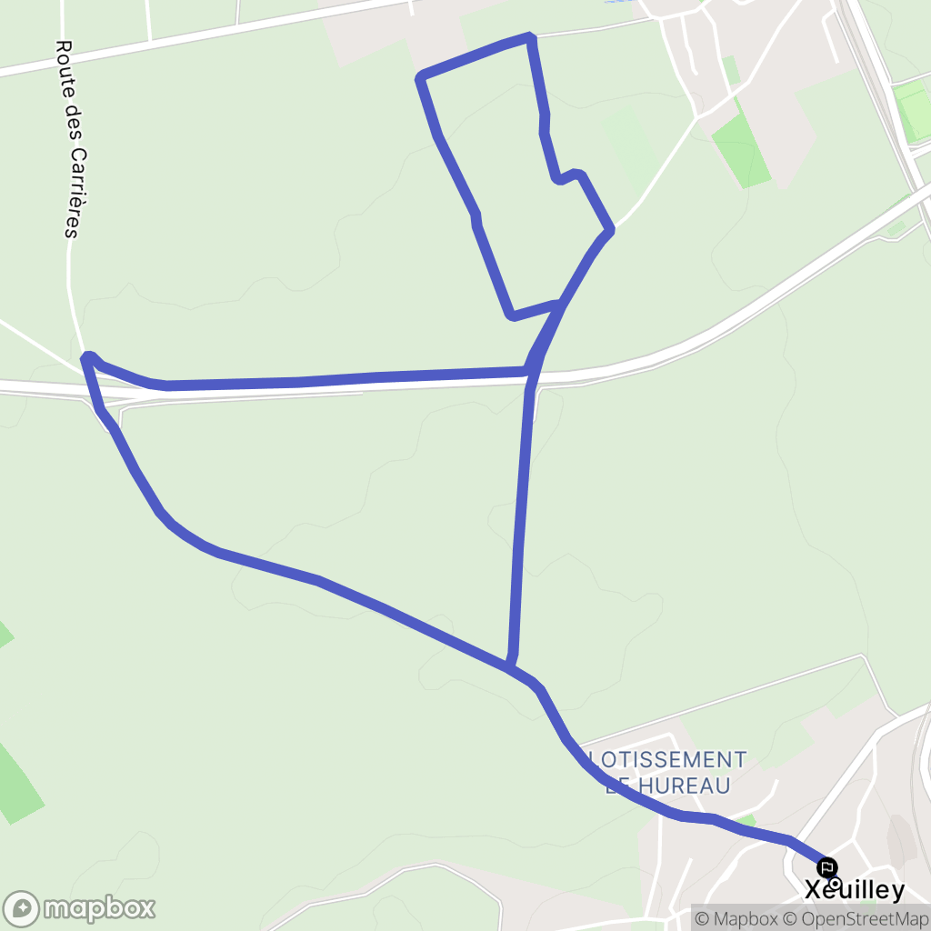 Xeuilley : carte du parcours de randonnée - France