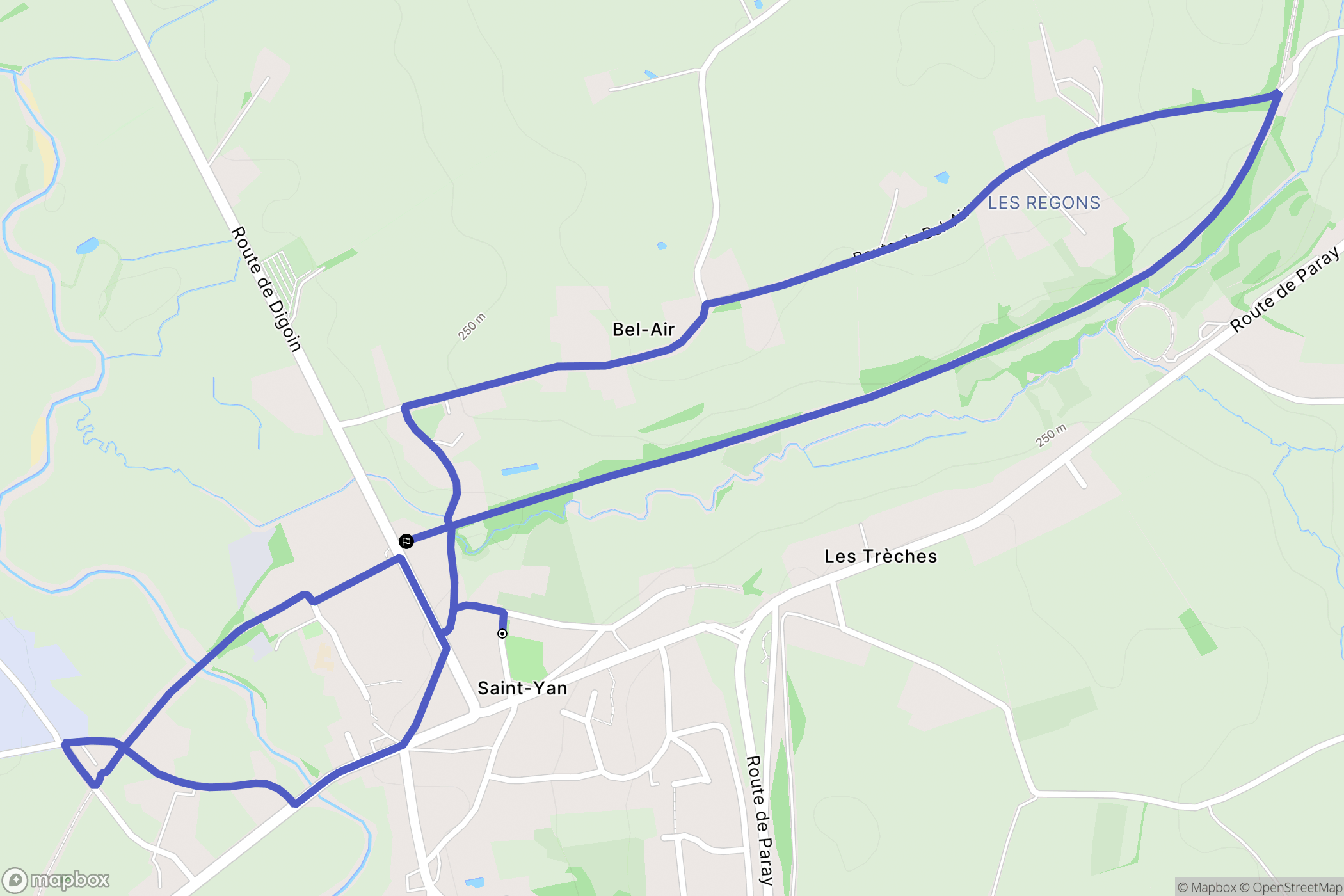 Saint-Yan : carte du parcours de randonnée - France