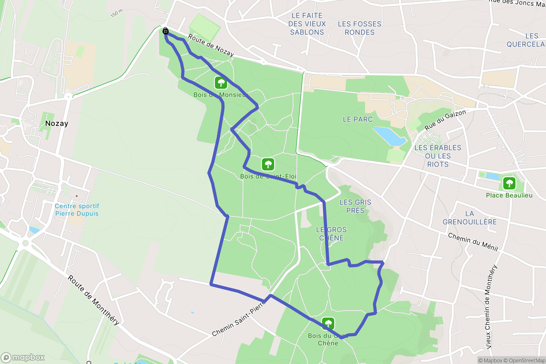 La Ville-du-Bois : carte du parcours de randonnée - France