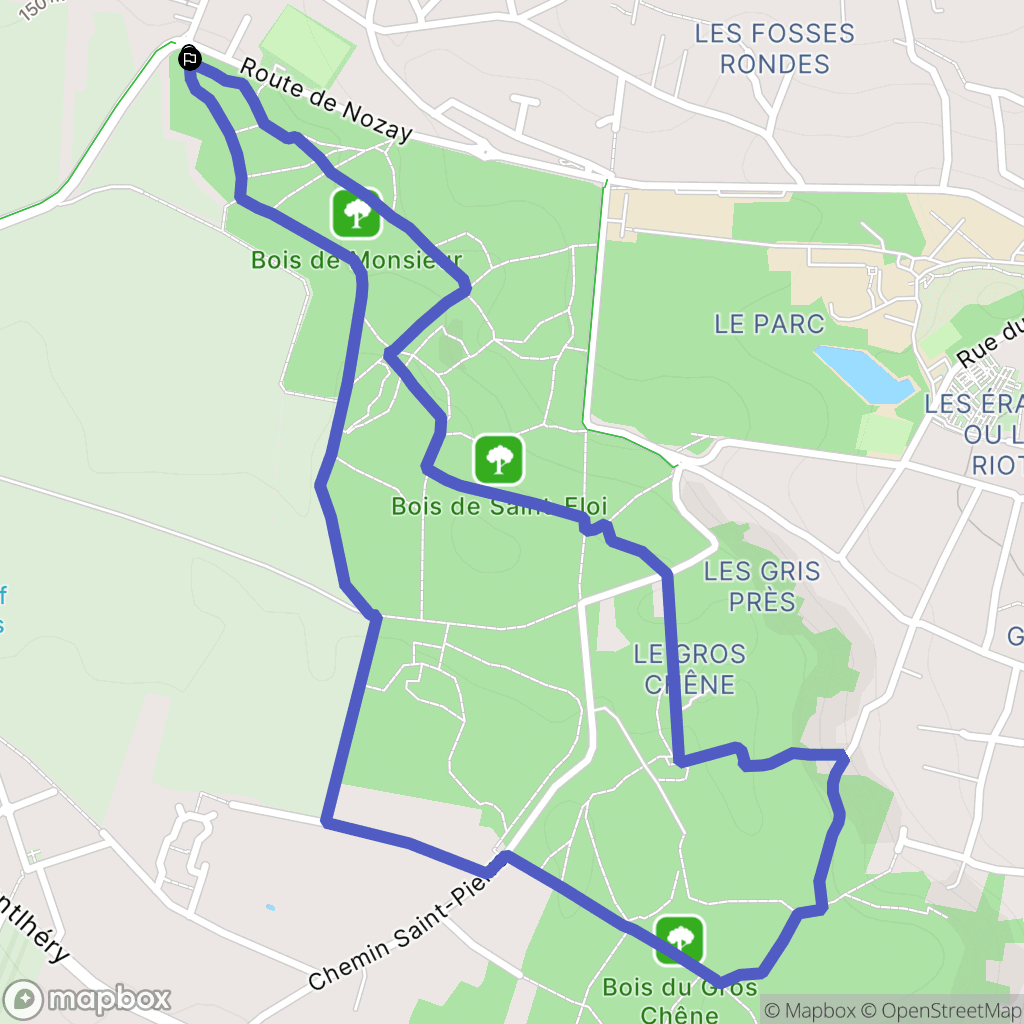 La Ville-du-Bois : carte du parcours de randonnée - France
