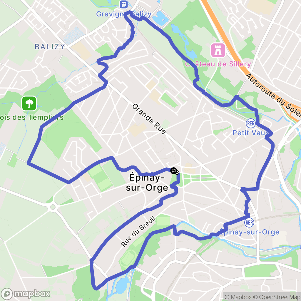 Épinay-sur-Orge : carte du parcours de randonnée - France